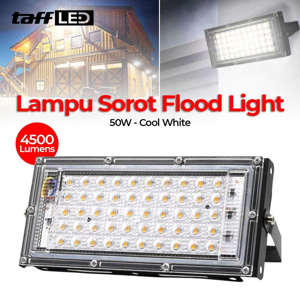 (BISA COD) FTIHSHP LED Lampu Sorot LED Outdoor Spotlight Waterproof 6500K 240V 50W - A8