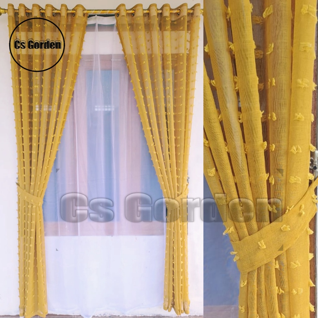 Tirai Gorden Pintu Jendela Vitrase Ruby Transparan model Smokring / Tirai Jendela Kamar Minimalis mo