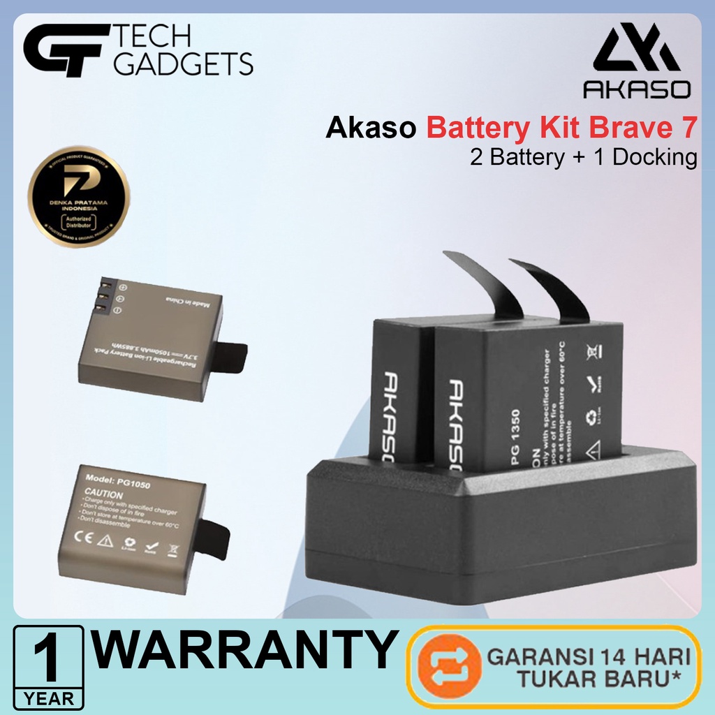 Akaso Battery Kit For Brave 7 Baterai Camera Original