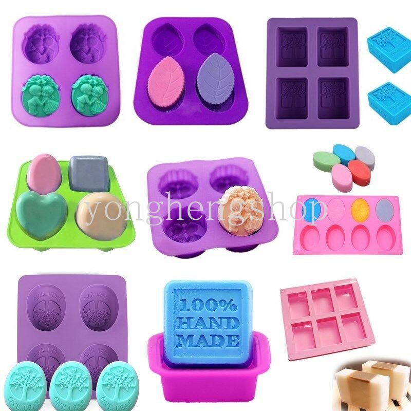 Cetakan Kue / Permen / Cokelat / Lilin / Sabun Aneka Bentuk Bahan Silikon Untuk Aksesoris Dapur DIY