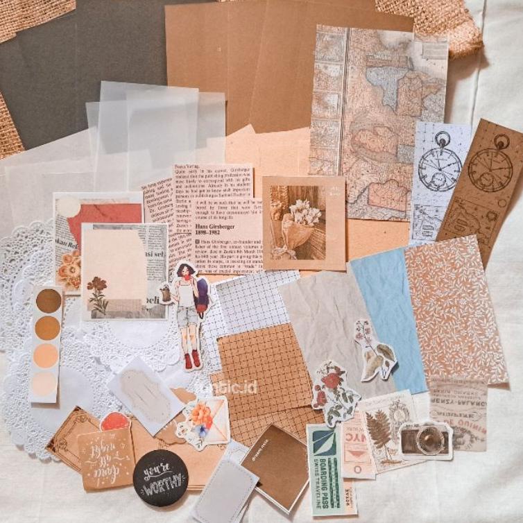 

A91 ❗️ TERLENGKAP ❗️ Journal kit scrapbook 70 pcs 55 pcs bujo aesthetic murah PRODUK TREND ↓