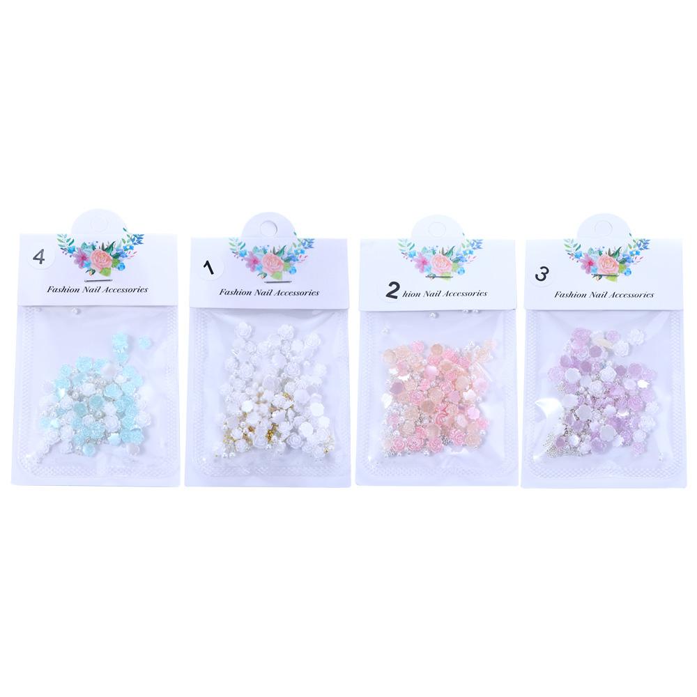 Mxbeauty Camelia Dekorasi Kuku Pesona Kuku Bola Baja Bunga Bor Kuku Mutiara Imitasi Manikur Aksesoris Jepang Nail Art Nail Steel Beads