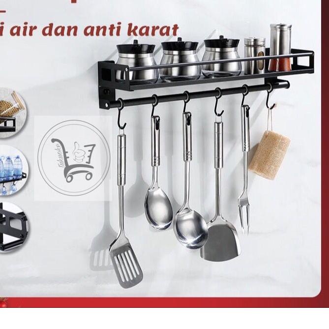 ۞ [RAK BUMBU DINDING BESI] RAK KITCHEN BUMBU DINDING Dapur Rak Penyimpanan Bumbu Dapur Rempah Multif