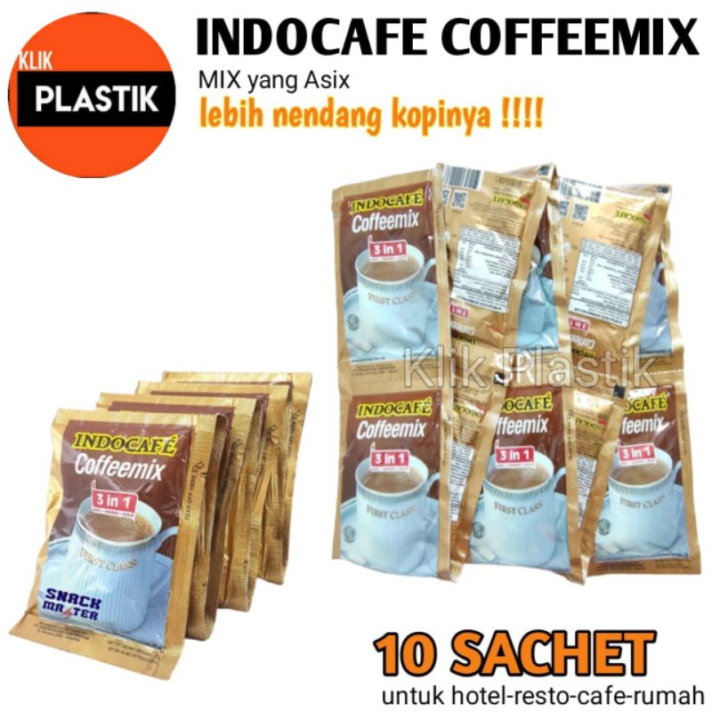 

KOPI INDOCAFE COFFEMIX 3 IN 1 (Kopi, Gula, Krimer) SACHET 20gr ISI 10 SACHET (RENCENG)