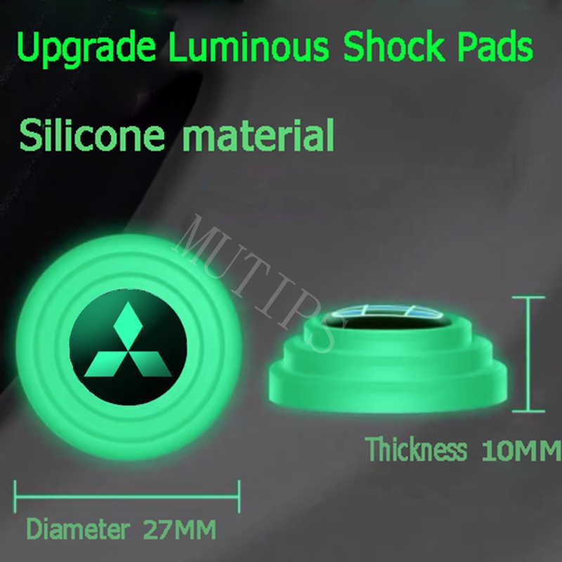 Mitsubishi 4per8 /12 /16Pcs Baru Luminous Type Car Door Trunk Anti Shock Tabrak Pad Silikon Stiker Mengurangi Kebisingan Penyangga Untuk Kuda Lancer Pajero Outlander Xpander Mirage Attrage