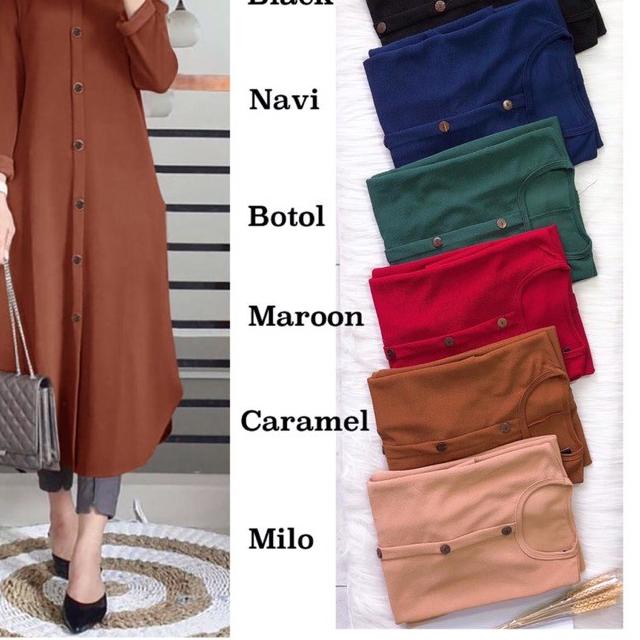 ❈ SABELA Tunik  -  Tunik Milano Premium LD100 / Long Tunik / Saku Kiri&Kanan / R.3 -  ➩