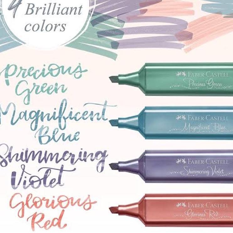 

I80 TEXTLINER 46 METALLIC FABER CASTELL | HIGHLIGHTER GLITTER | STABILO METALIK SUPER LARIS ㊫