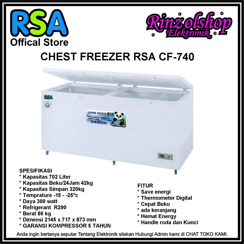 RSA Chest Freezer CF-740 Lemari pembeku makanan