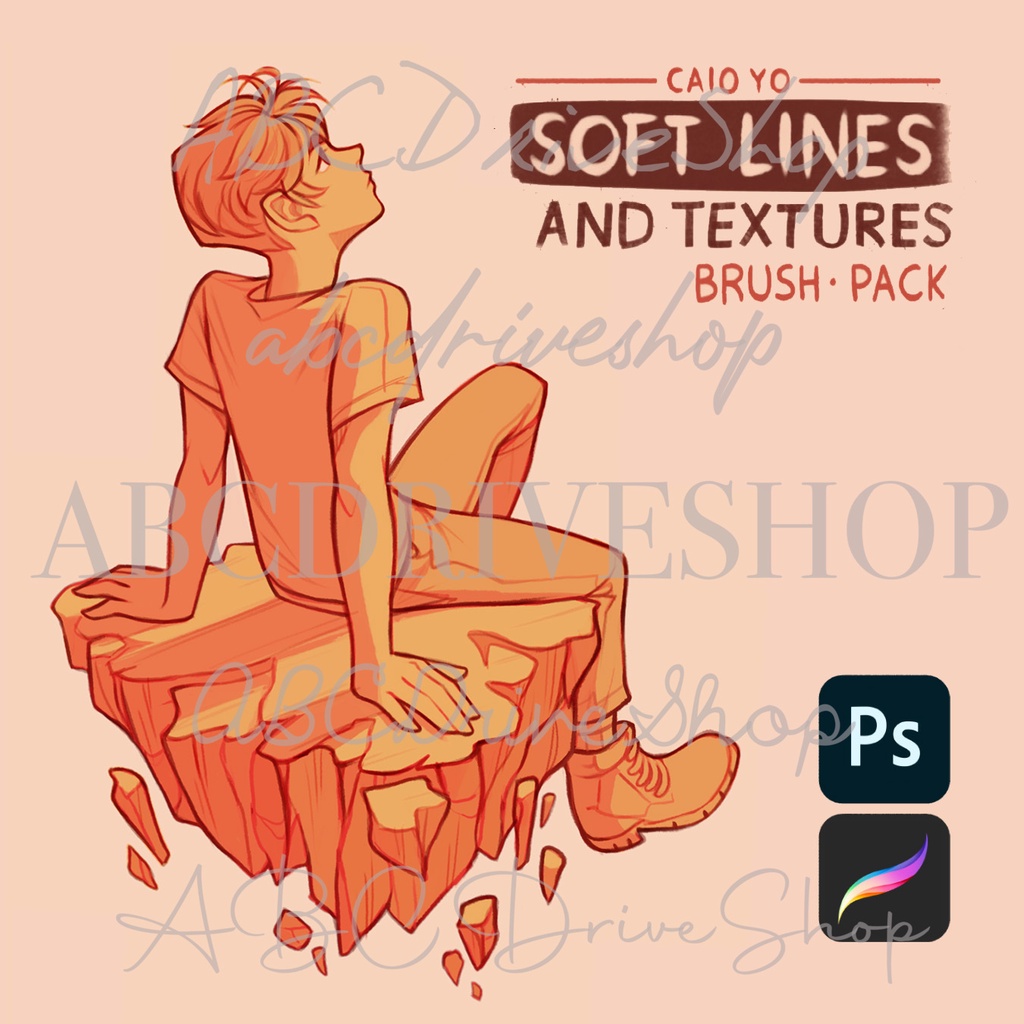 Procreate Brush - Soft Lines and Textures Brush Pack