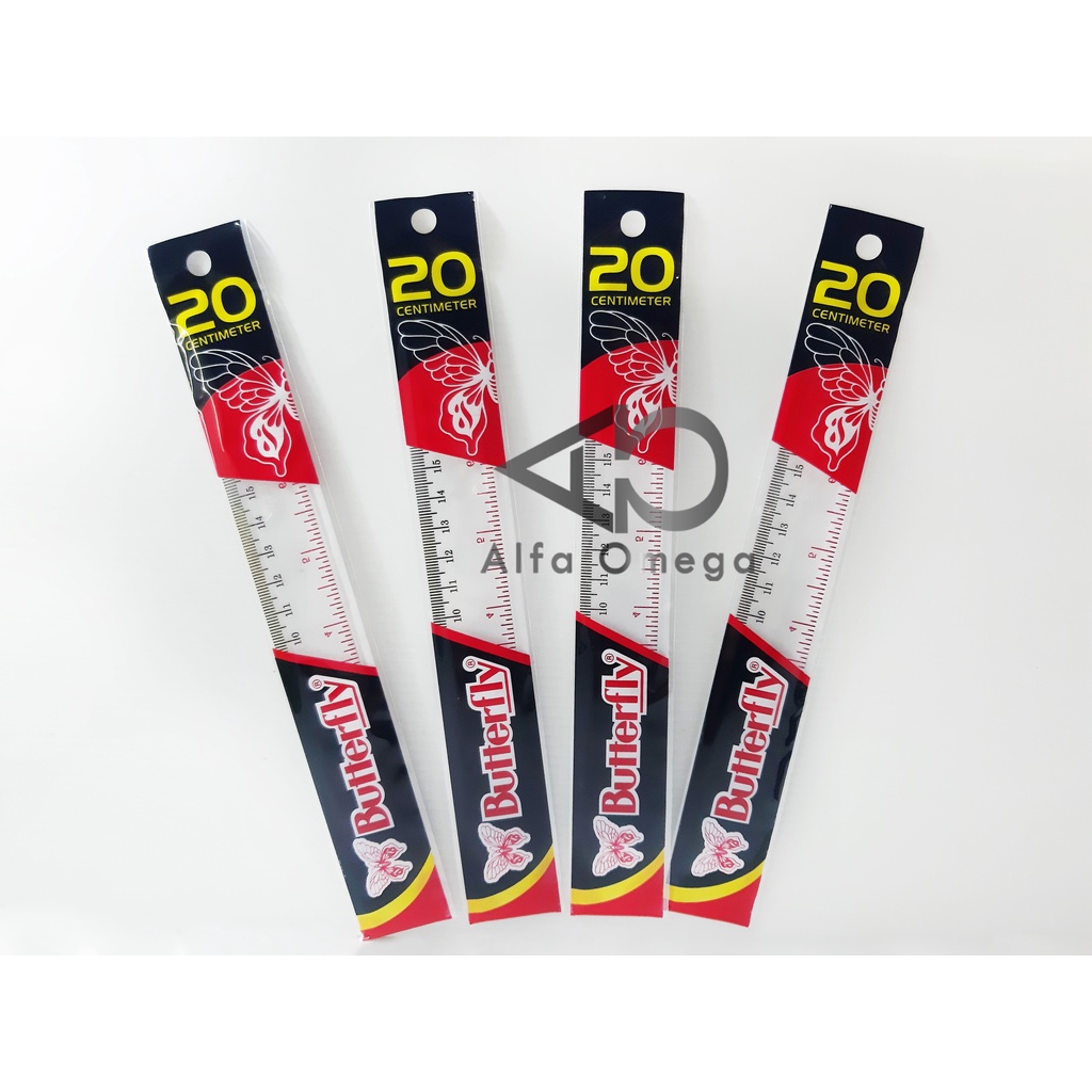 

Penggaris Plastik Transparan Butterfly Glass Ruler 20 cm