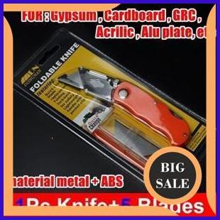 

perkakas foldable knife Cutter utility pisau lipat serbaguna Gypsum cardboard 1F3B23