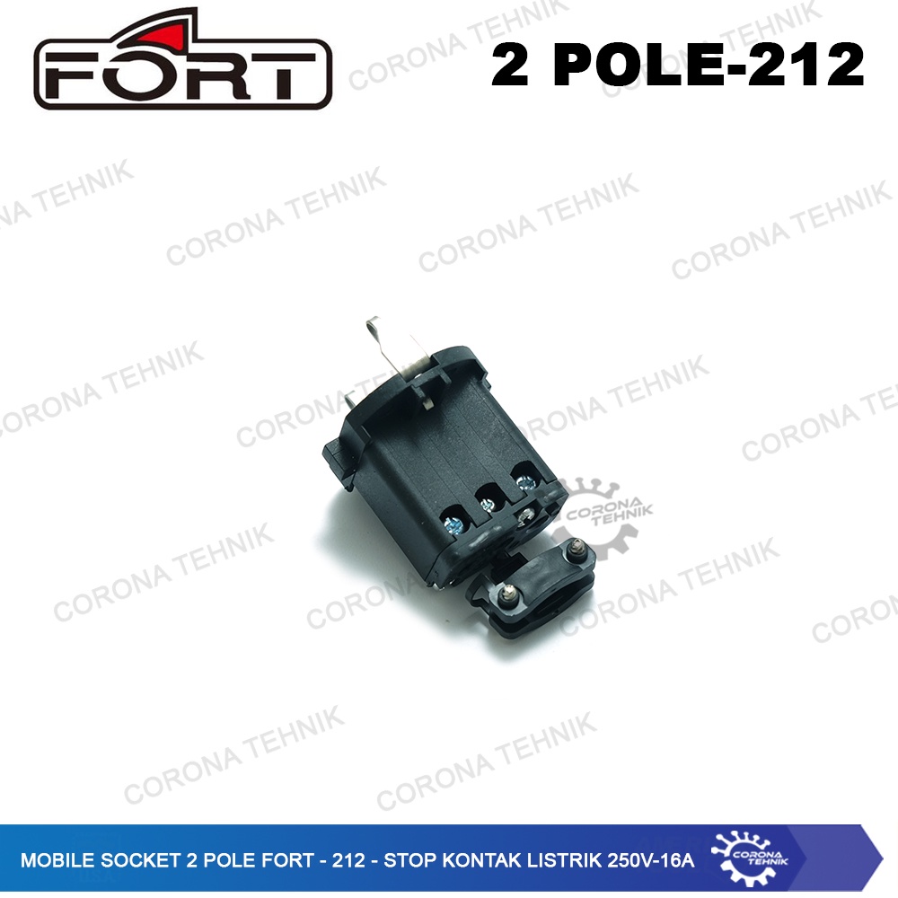 Mobile Socket 2 Pole FORT - 212 - Stop Kontak Listrik 250V - 16A