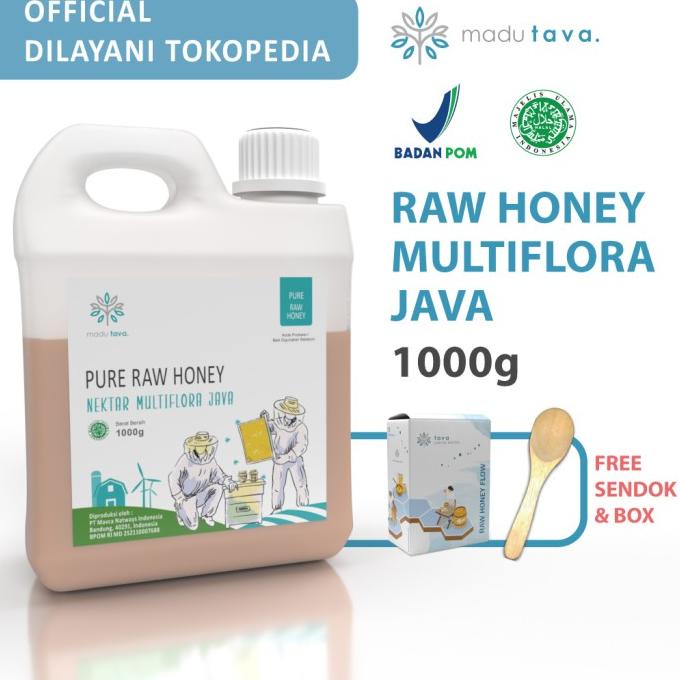 

Madu Murni Asli Tava Nektar Bunga 100% Pure Raw Honey Sarang Alami - Multiflora Java,1kg