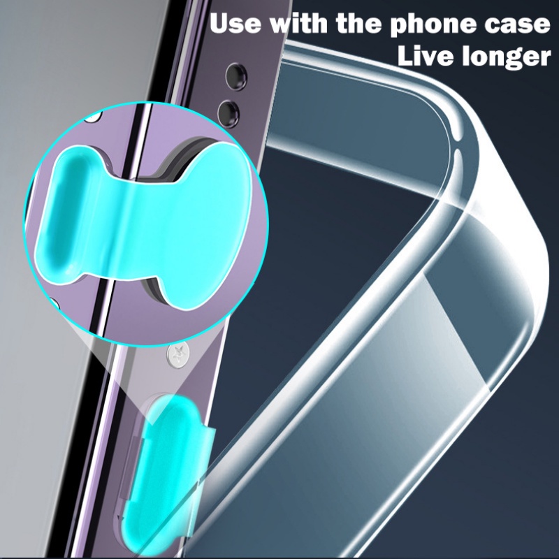 Luminous Steker Debu Silikon Anti Hilang Untuk IOS Type C Charging Port Penutup Plug Tahan Debu Tahan Air