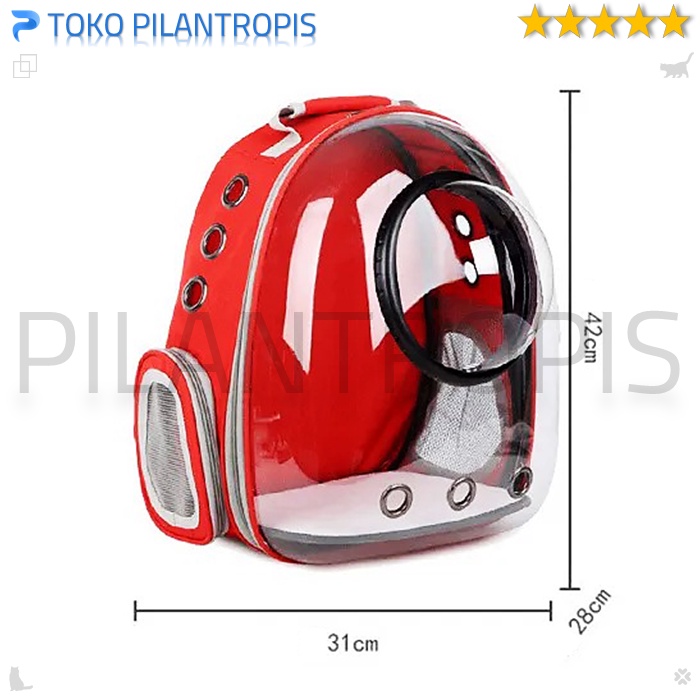 TAS RANSEL KUCING ANJING ASTRONOT TRANSPARAN PET CARRIER KUCING ANJING BACKPACK TRAVEL BAG PET CARGO KUCING ANJING