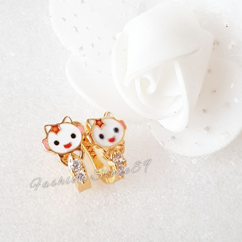 Anting Anak Jurai Klip Karakter Lucu Impor Xuping Yaxiya Perhiasan Lapis Emas 18K Bestqualty