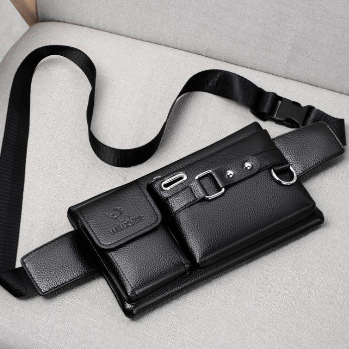 Terbaik WEIXIER 8117 Tas Waistbag Selempang Pria Wanita Kulit PU