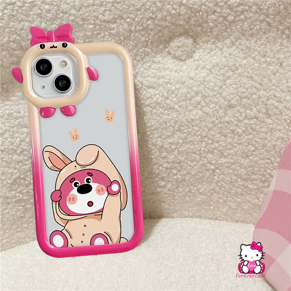 IPHONE Lovely Case Kompatibel Untuk Iphone11 12 13 14 Pro Max7 6 14 6s 8 Plus XR X XS Max SE 2020 Cute Strawberry Bear Manyo Lembut Winnie The Pooh Cover
