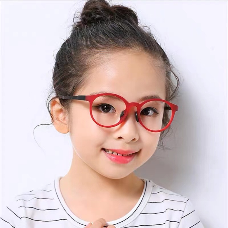 (YUZHU) Mode Baru Bingkai Bulat Anti Cahaya Biru Anak Kacamata Vintage Fashion Candy Color Anti Radiasi Eyeglasses