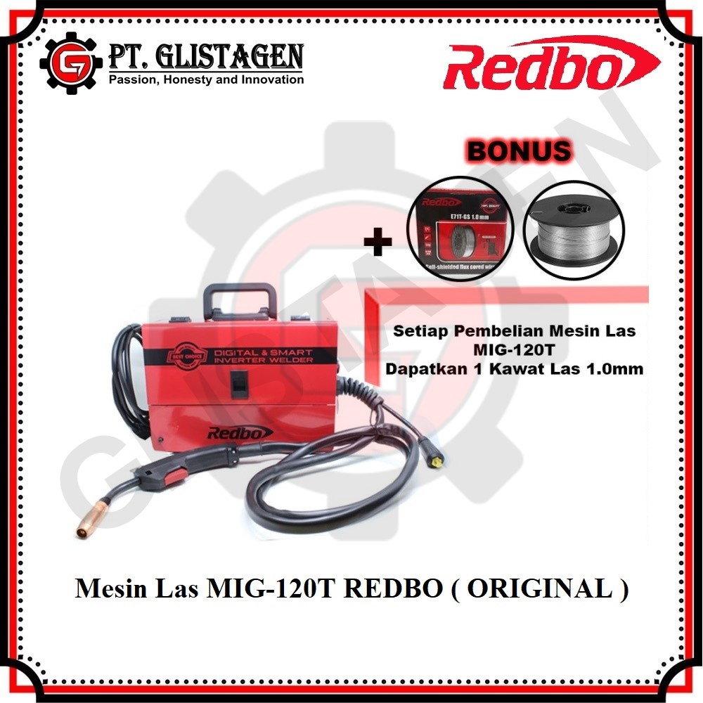 REDBO MIG 120T Mesin Las MIGi 120T Redbo + Kawat Flux 1KG