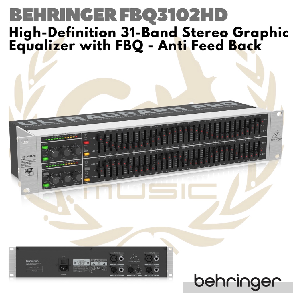 BEHRINGER ULTRAGRAPH PRO FBQ3102HD 31 Band Graphic Equalizer with FBQ - Anti Feedback