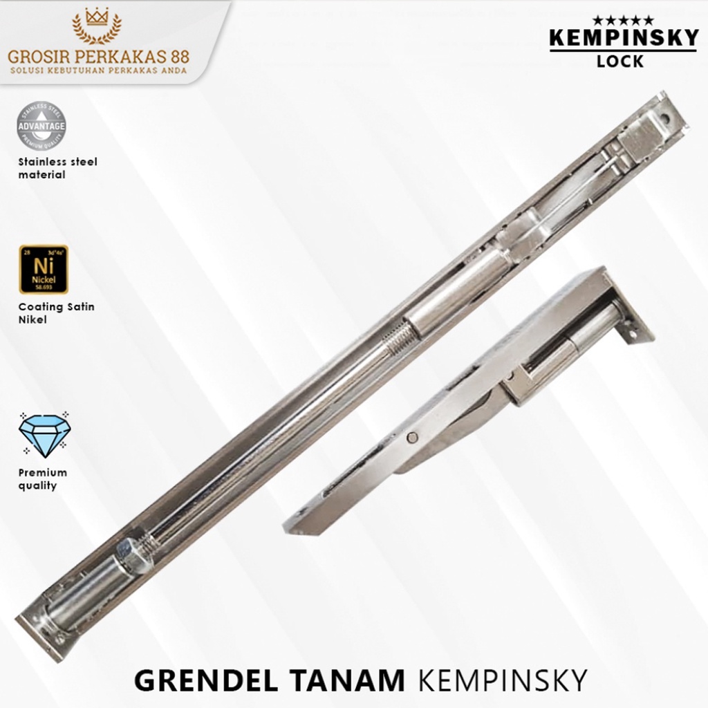 Gerendel Pintu Panjang Grendel Slot Pengunci Tanam Kempinsky