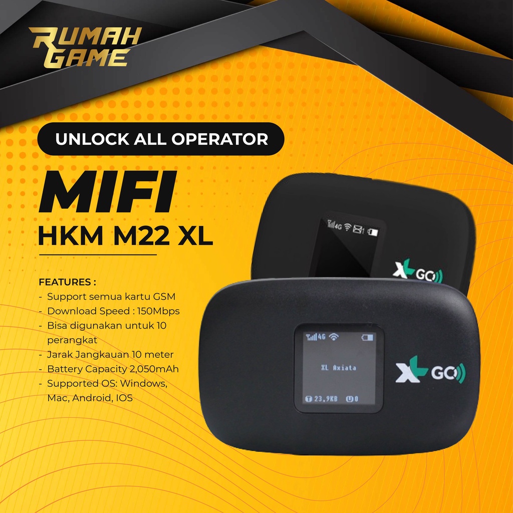 MOBILE WIFI MIFI HKM M22 MODEM WIFI XL GO UNLOCK ALL OPERATOR