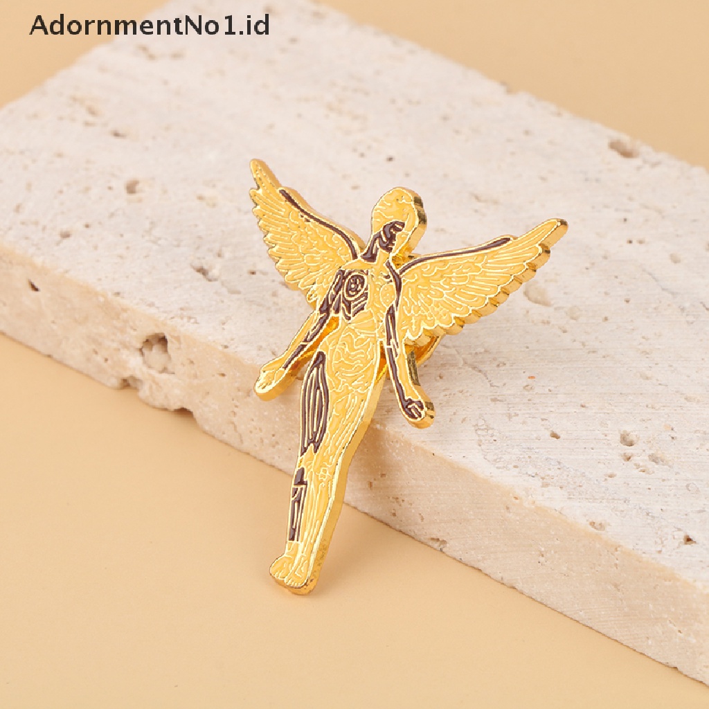 [AdornmentNo1] Enamel Pin Golden Angel Lencana Dekorasi Hiasan Desktop Lucu Musik Rock Perhiasan Teman Cowok Pacar Dewasa Anak Hadiah Patung Kebebasan Bros [ID]