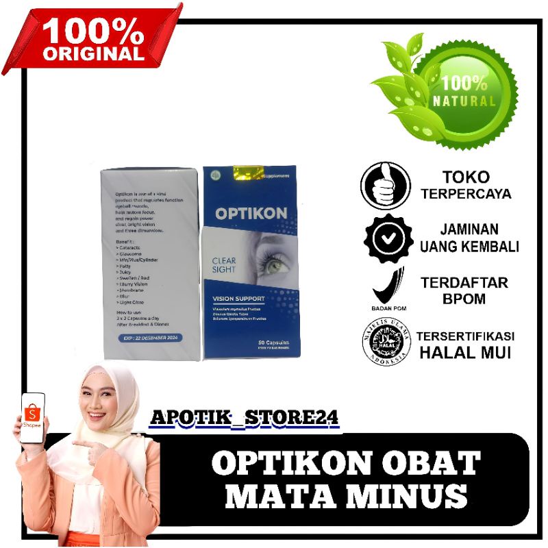 ( Promo ) ( PROMO ) Optikon Asli Original Herbal Obat Mata Rabun Minus Katarak Silinder