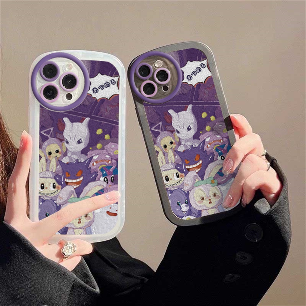 Case Samsung A13 A02S A03 A03S A30S A11 A12 A51 A30 A50 A52 A20S A10S M11 M12 J7 Pro J7 Prime J4 Plus Pokemon Dan StellaLou Lukisan Minyak in Purple TPU Silikon Lembut Phone Cover