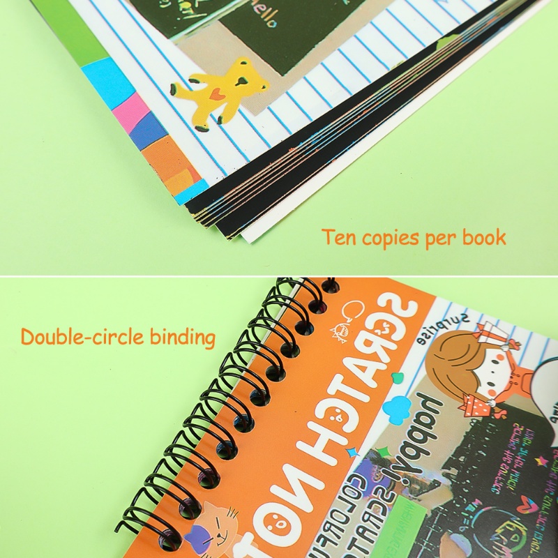 Diy Kreatif Anak Graffiti Colorful Scratch Book/Buku Gambar Scratchpad Seni Edukasi Menarik/Alat Tulis Kertas Lukisan Manual Anak