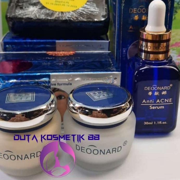 ♛ PAKET CREAM  DEONARD SET BIRU 4IN1 ORIGINAL ✽