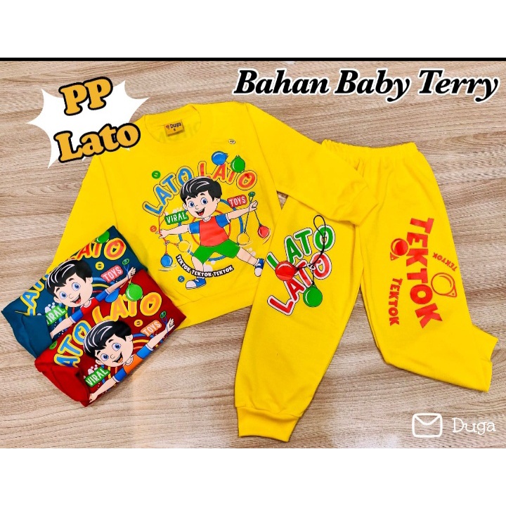 Setelan viral tek tok LATO-LATO anak laki-laki umur 1-11 tahun / Setelan baju tek tok LATO-LATO vira