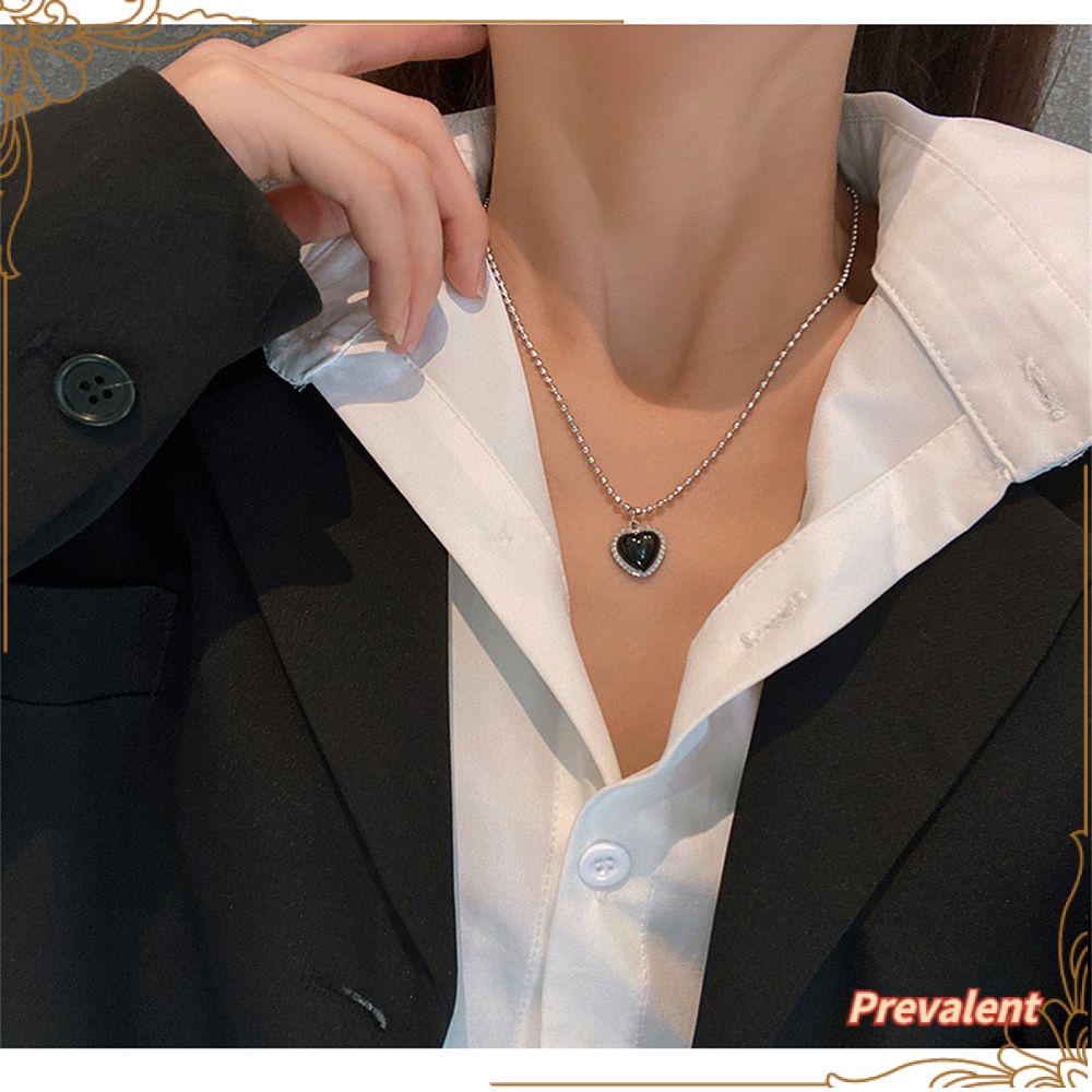 Preva Hitam Kristal Kalung Wanita Perhiasan Gaya Korea Choker Aksesoris