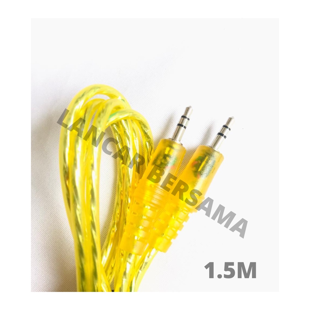 KABEL 1 JACK STEREO MINI TO 1 JACK MINI STEREO TRANSPARAN 1,5M FULL KABEL AUDIO/ KABEL VIDEO/ KABEL AUDIO VIDEO MURAH/ KABEL AUDIO VIDEO BAGUS
