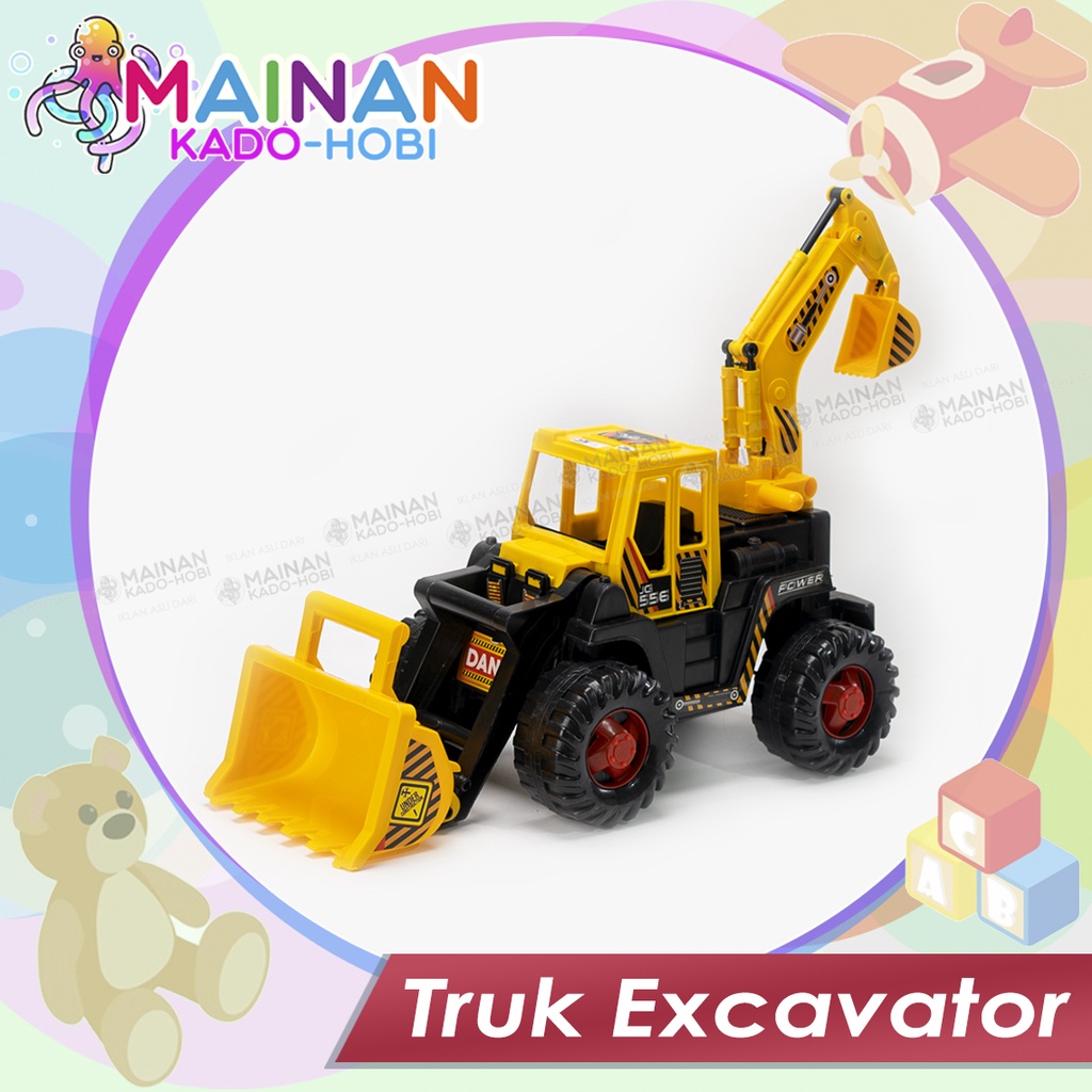 MAINAN ANAK DIY DIECAST TRUK KONSTRUKSI BEKO BULDOSER EXCAVATOR