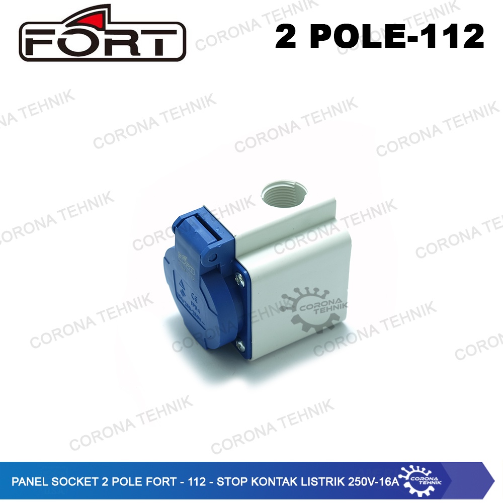 FORT - 112 - Stop Kontak Listrik 250V - 16A Panel Socket 2 Pole