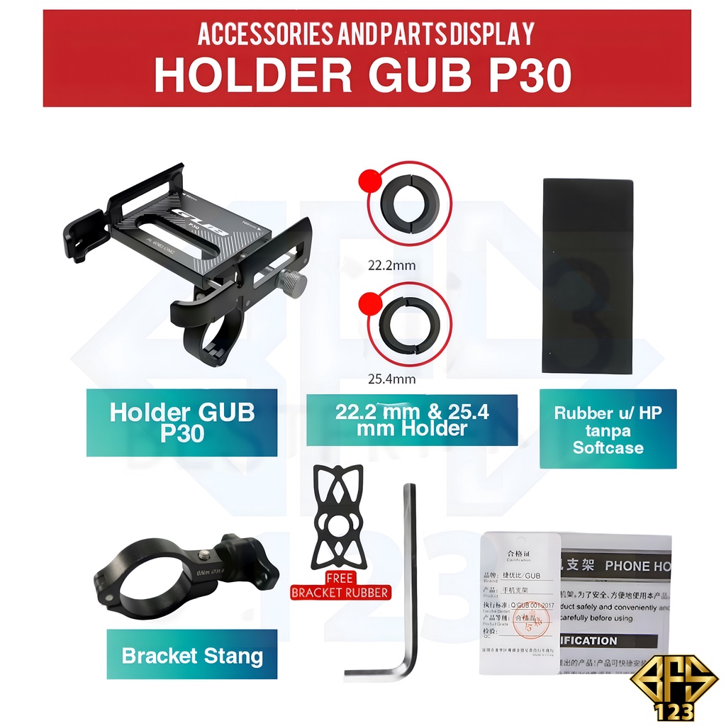 GUB P30 Original Holder Handphone Dudukan Ponsel Aluminium Aloy