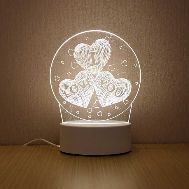 (BISA COD) FTIHSHP SOLOLANDOR Lampu Hias Akrilik 3D USB Plug 3 Color - LD3200