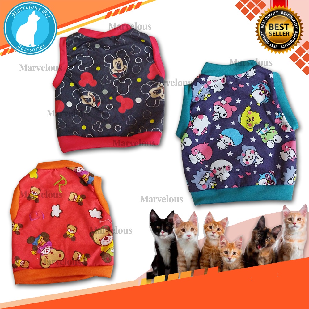 Kaos Baju Kucing Bahan Katun Aneka Motif Lucu Model Kutungan