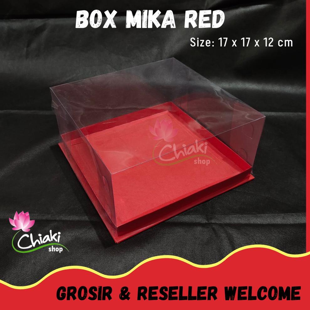 

SPECIAL PRICE H89 Box Mika ALAS MERAH 17 x 17 x 12 cm Cupcake isi 4 Cake Pudding Tart Dus RED Karton Doos Kotak Chiaki ブ