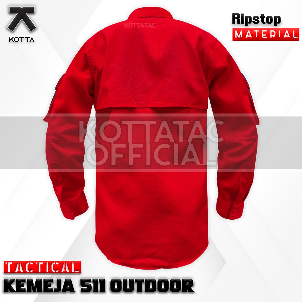 KEMEJA TACTICAL 511 MERAH LENGAN PANJANG - KEMEJA OUTDOOR MERAH - KEMEJA TACTICAL MERAH - KEMEJA PDL KREM - KEMEJA TIM - KEMEJA LAPANGAN