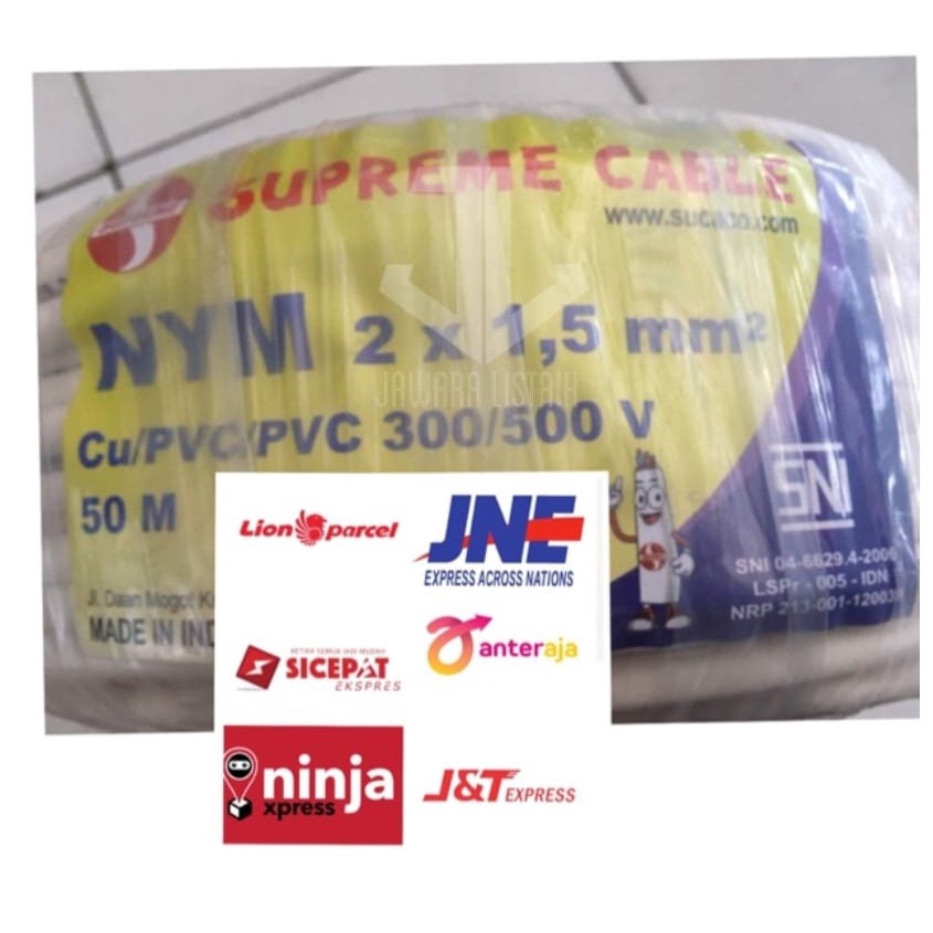 KABEL SUPREME 2x1,5 2x1.5 NYM KABEL KAWAT NON SERABUT KHUSUS EKSPEDISI