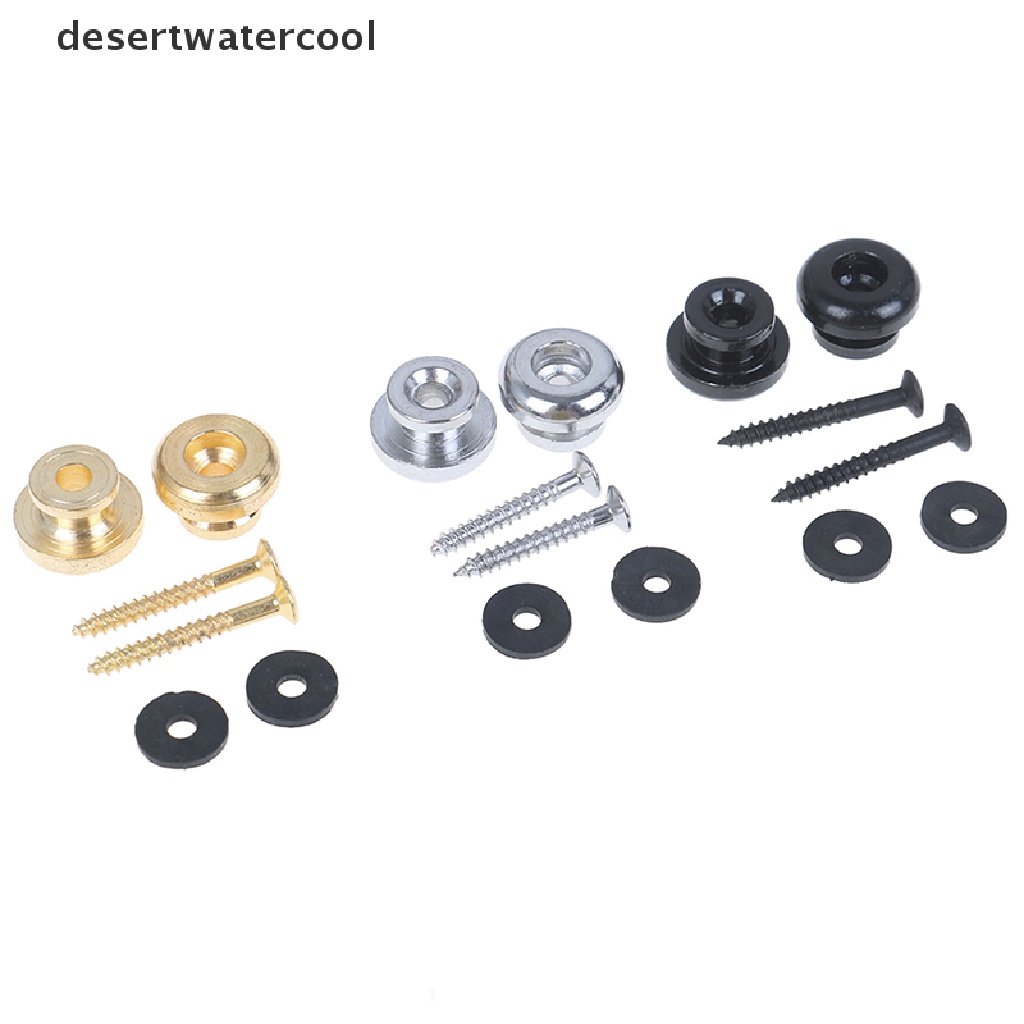 Deid 2PCS/pasang Kunci Tali Gitar chrome belt lock button buckle Aksesoris Gitar Martijn