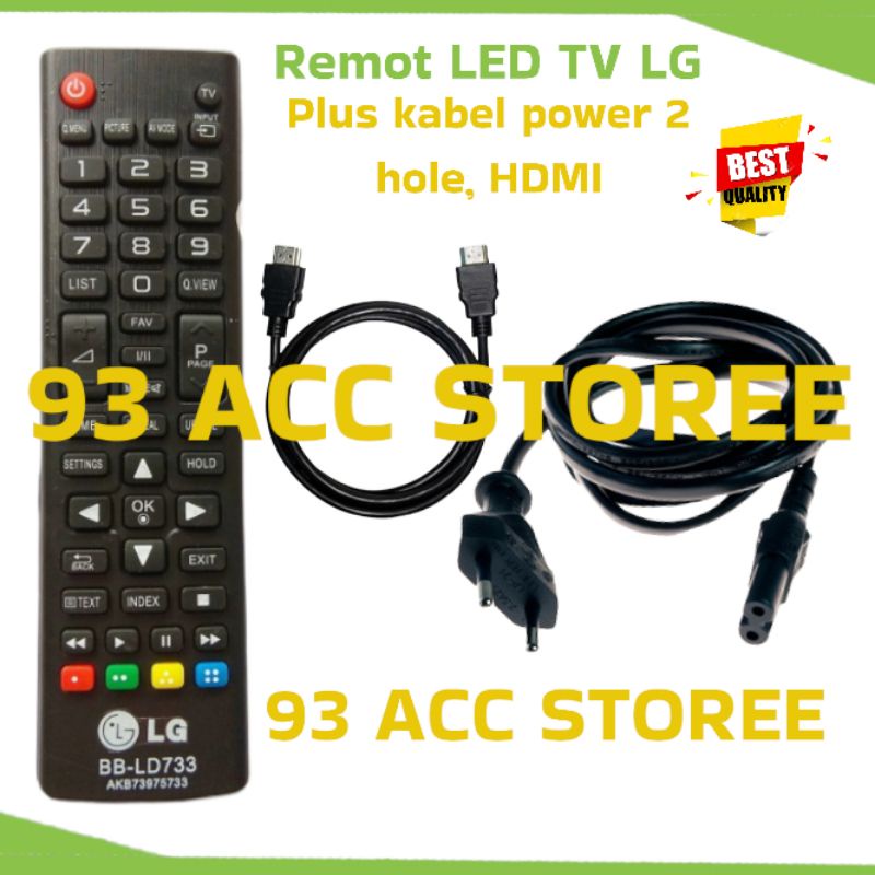 kabel power tv LED LG plus remot LED LG,HDMI