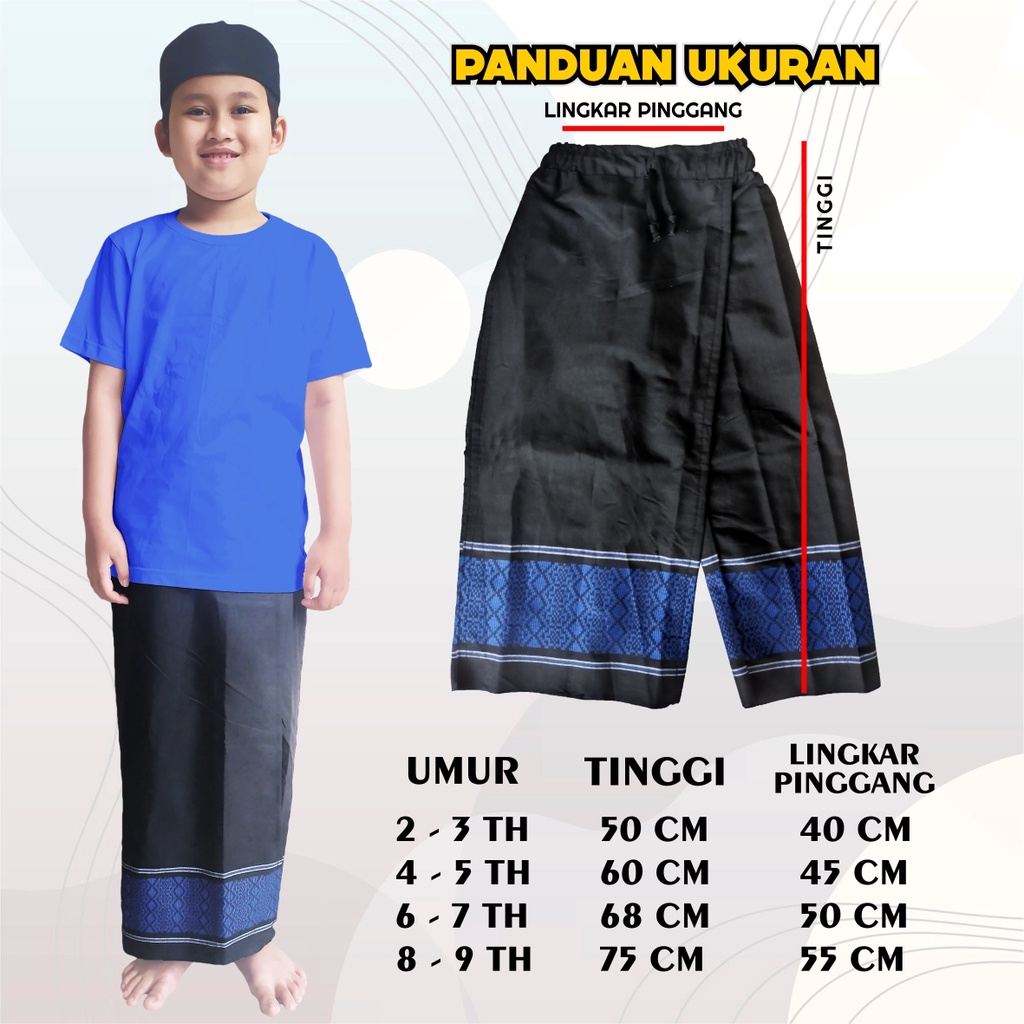 SARCEL - SARUNG CELANA ANAK - MOTIF TENUN DOBBY - USIA 2TH S/D 14TH