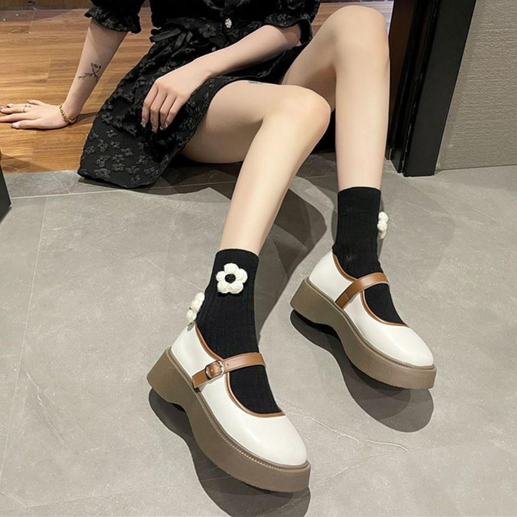 LURAD Sepatu Wanita Korean Style Slip On Platform 5cm