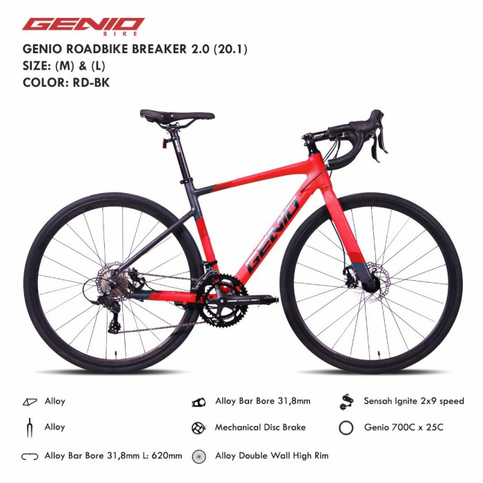 Sepeda Roadbike Genio Breaker 2.0 Alloy By United #Original