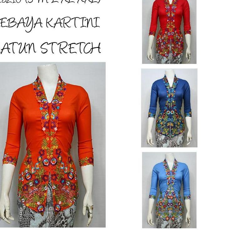 ✫ Indah KEBAYA KARTINI MODERN LENGAN 7/8 BORDIR SENADA KATUN STRETCH KEBAYA WISUDA KEBAYA KATUN KEBA