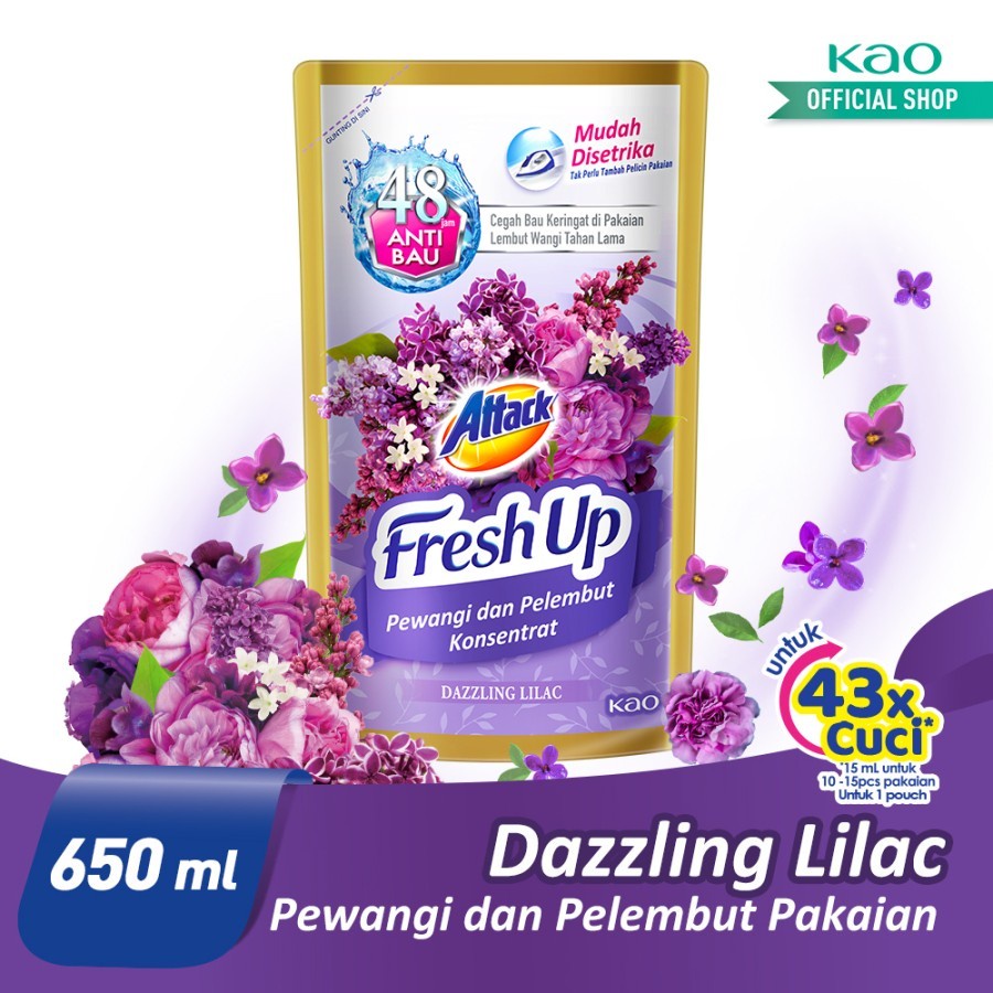 Attack Fresh Up Softener Dazzling Lilac 650mL